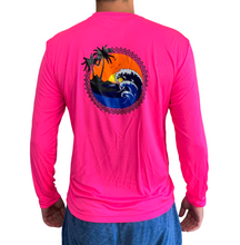 Load image into Gallery viewer, Tropical Long Sleeve Beach Shirt - Hot Pink