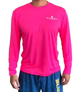 Tropical Long Sleeve Beach Shirt - Hot Pink